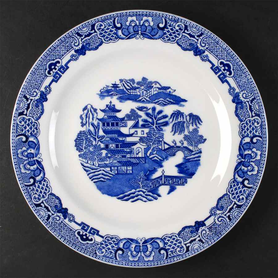 The Willow Blue (Newer, Bone) 12" Chop Plate (Round Platter) by Coalport-1
