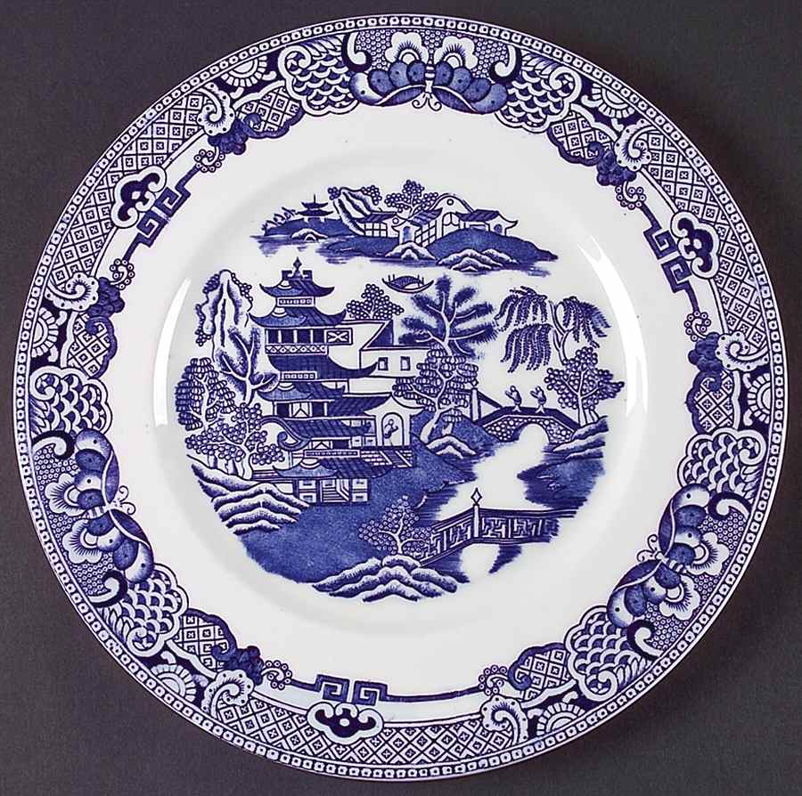 The Willow Blue (Newer, Bone) Dinner Plate by Coalport-1