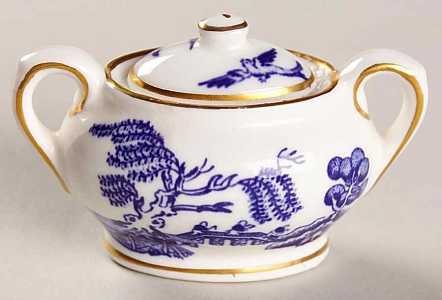 Willow Toy Sugar Bowl & Lid by Coalport-1