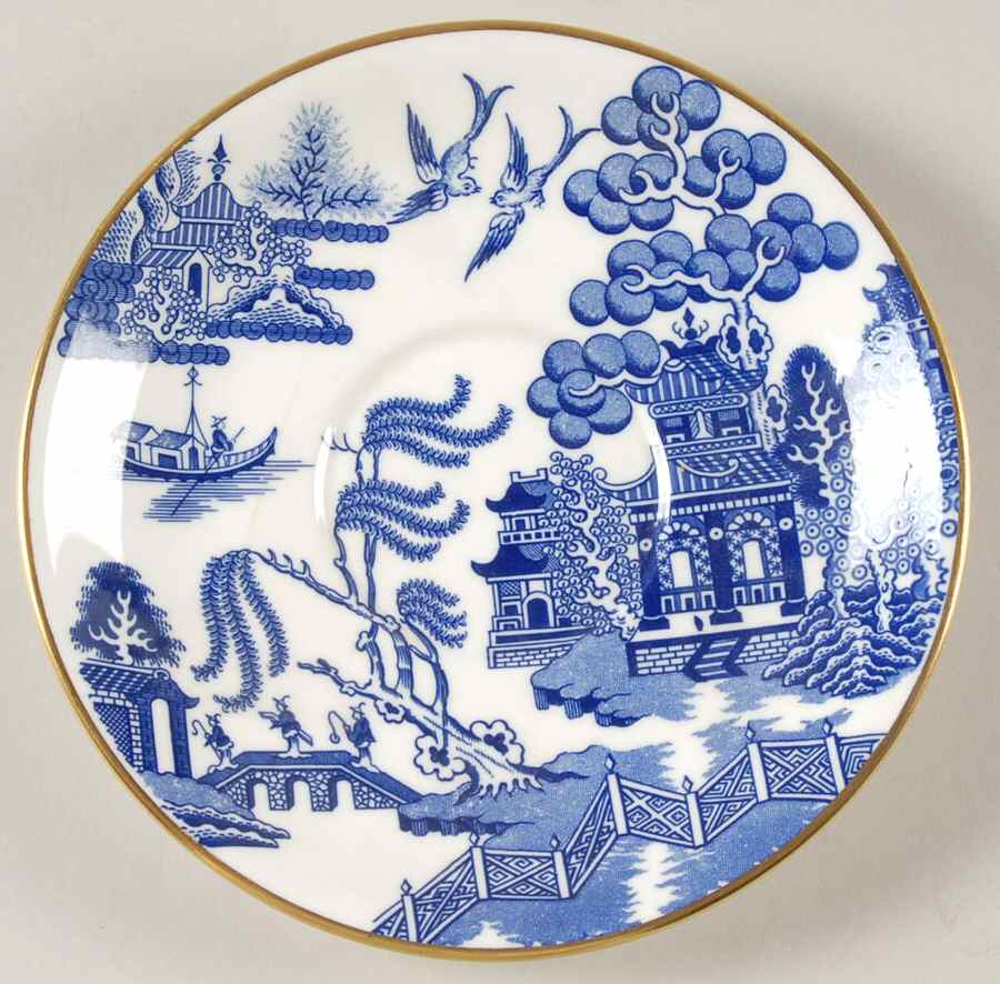 Willow Saucer for Cream Soup Bowl by Coalport-1
