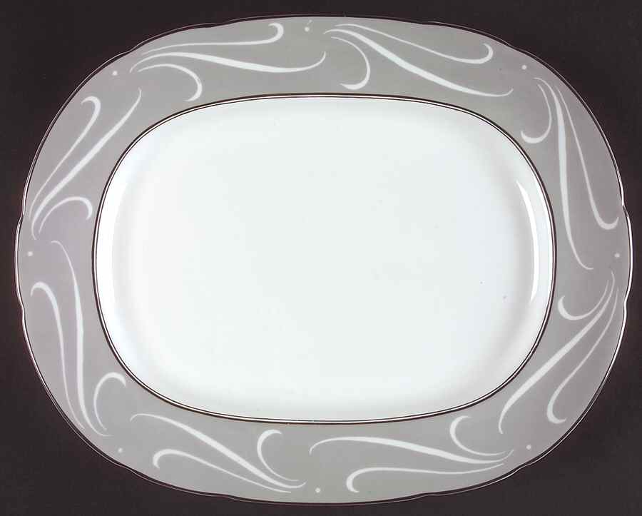 York Gray 15" Oval Serving Platter by Coalport-1
