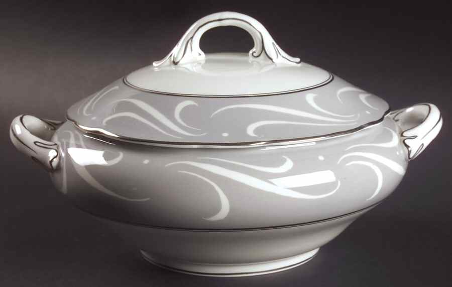 York Gray Round Covered Vegetable by Coalport-1