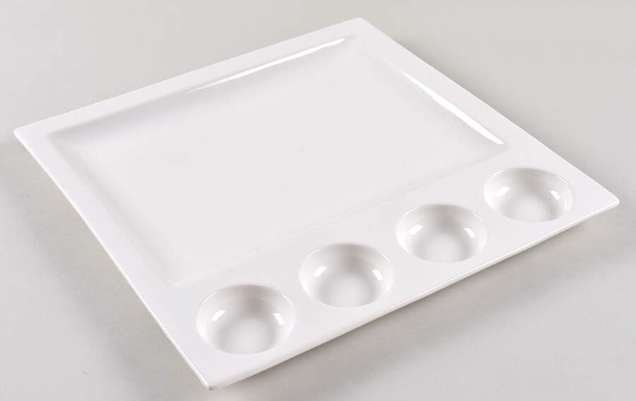 Classic White (Smooth) 12" Square Tasting Plate by BIA Cordon Bleu-1