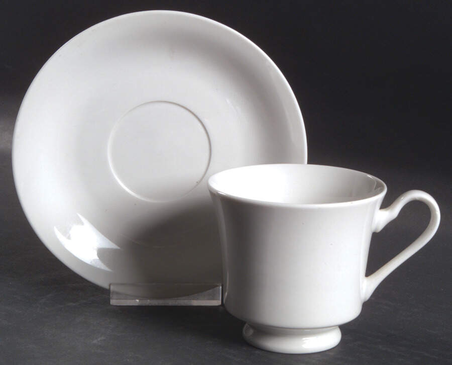 Classic White (Smooth) Footed Cup & Saucer Set by BIA Cordon Bleu-1