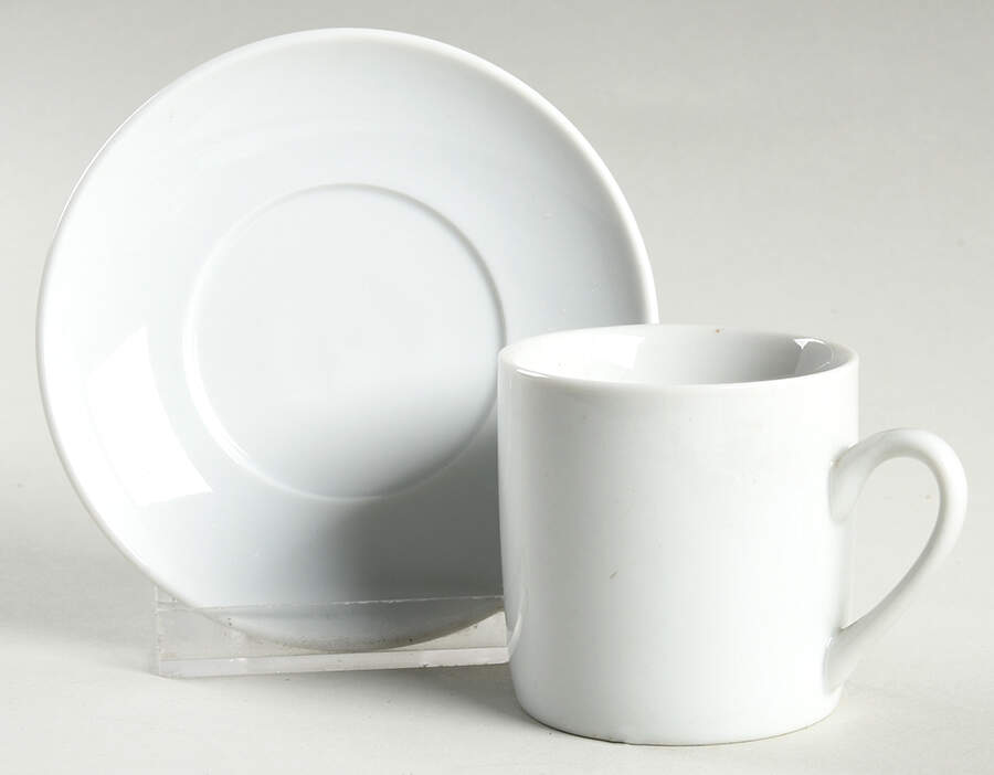 Classic White (Smooth) Flat Demitasse Cup & Saucer Set by BIA Cordon Bleu-1