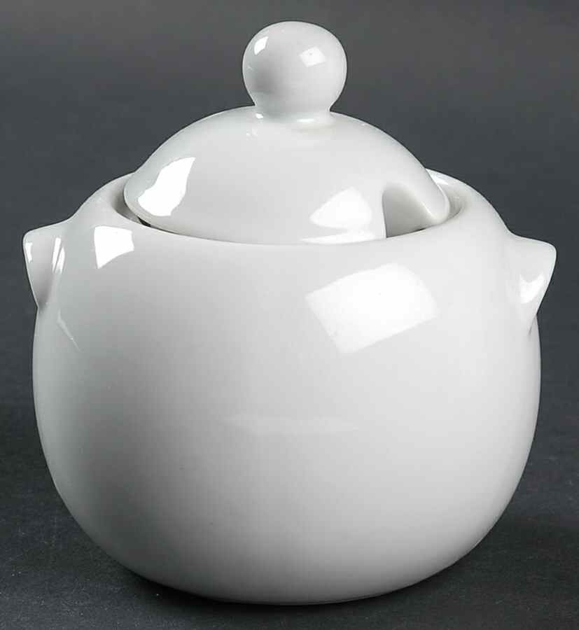 Classic White (Smooth) Mini Sugar Bowl & Lid by BIA Cordon Bleu-1