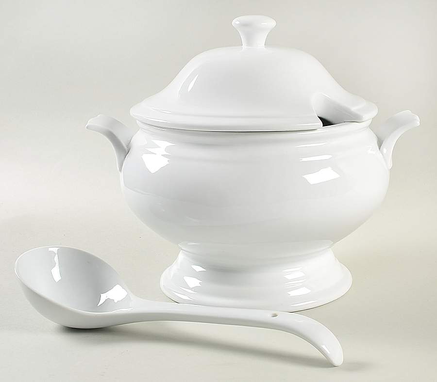 Classic White (Smooth) Tureen & Lid w/Ladle by BIA Cordon Bleu-1