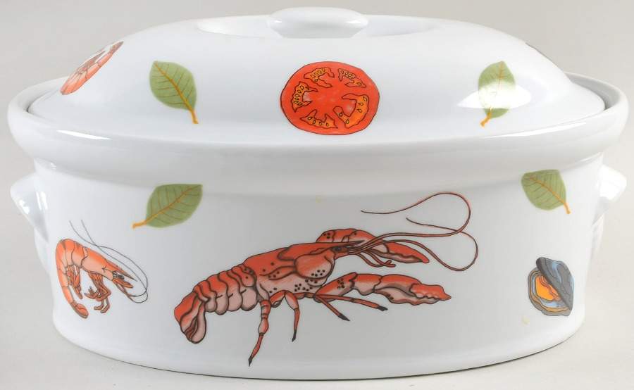 El Mar 3 Quart Oval Covered Casserole by BIA Cordon Bleu-1