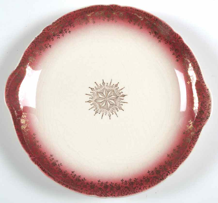 Royal Gold Crest Handled Cake Plate by Cronin-1