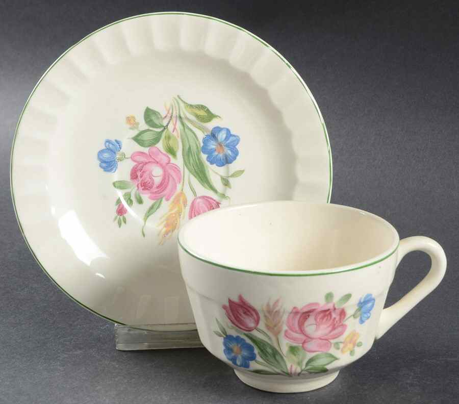 Rosemarie Flat Cup & Saucer Set by Cronin-1