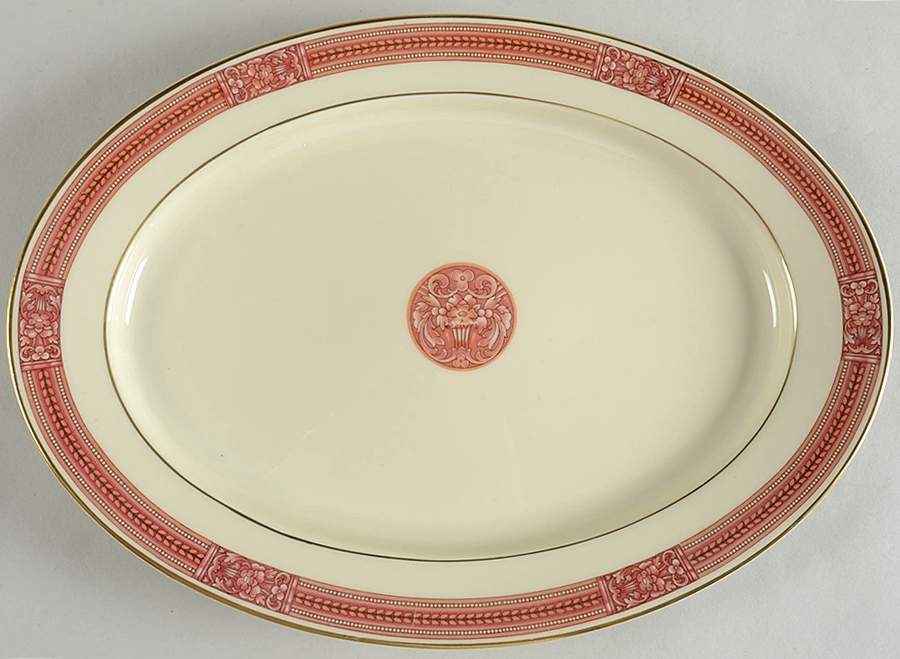 Coronation (Red Border) 12" Oval Serving Platter by Community-1