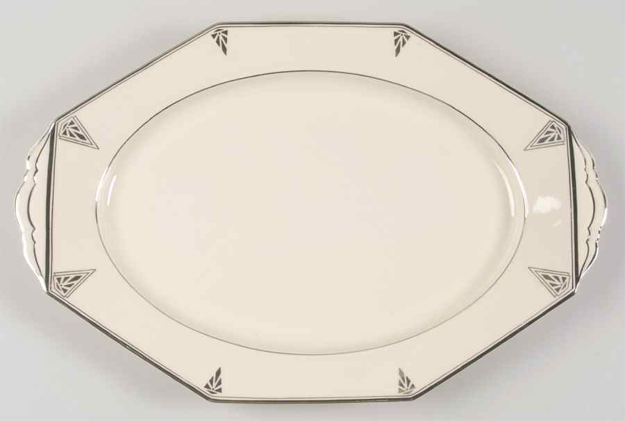 Deauville (Cream, 10 Sided) 15" Oval Serving Platter by Community-1