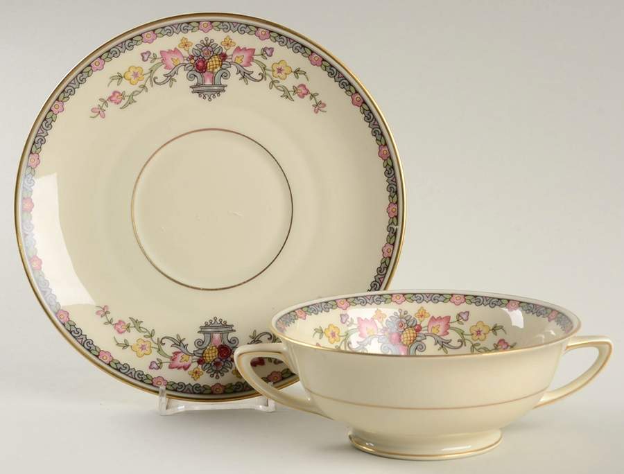 King Cedric Footed Cream Soup Bowl & Saucer Set by Community-1