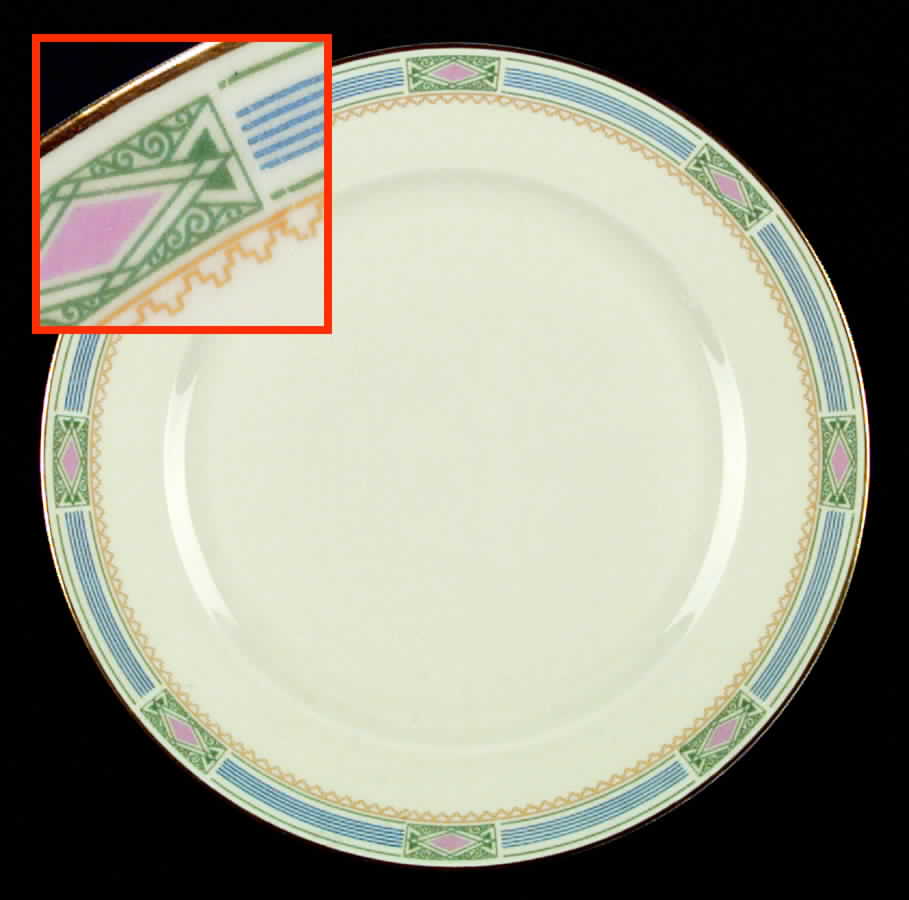 Noblesse (Geometric Design with Blue Lines) Dinner Plate by Community-1