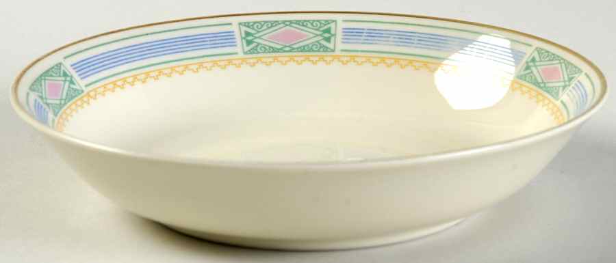 Noblesse (Geometric Design with Blue Lines) Fruit/Dessert (Sauce) Bowl by Community-1