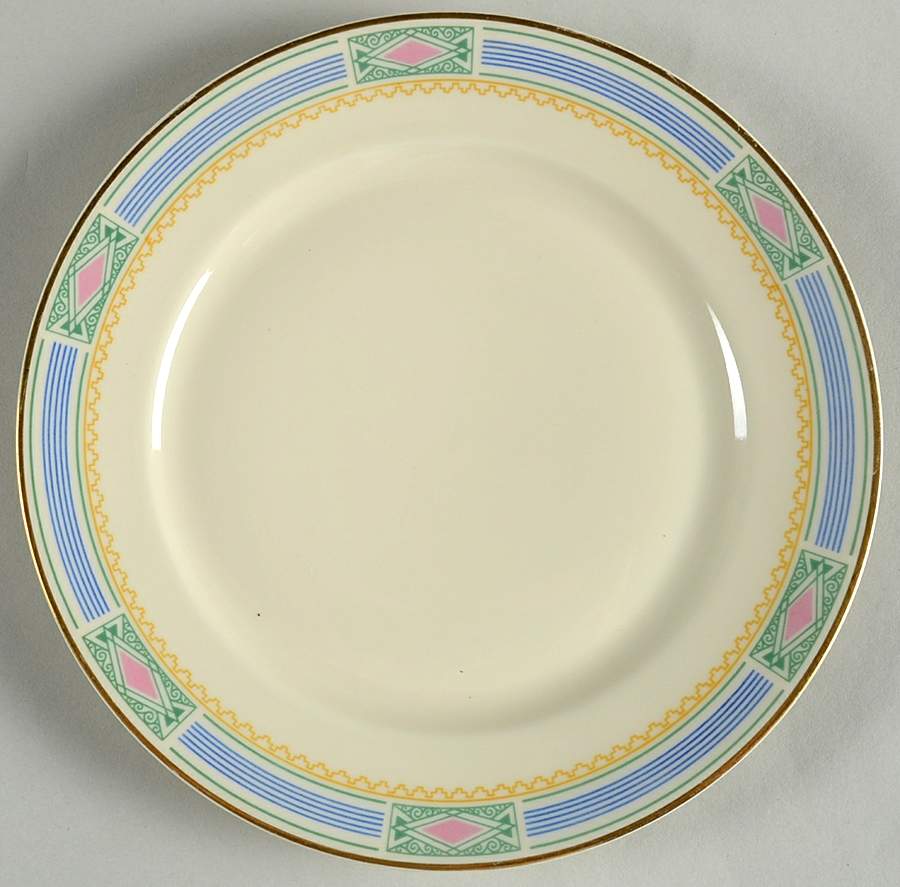 Noblesse (Geometric Design with Blue Lines) Salad Plate by Community-1