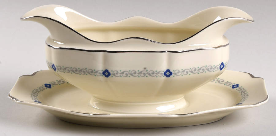 Noblesse (Floral Design) Gravy Boat with Attached Underplate by Community-1