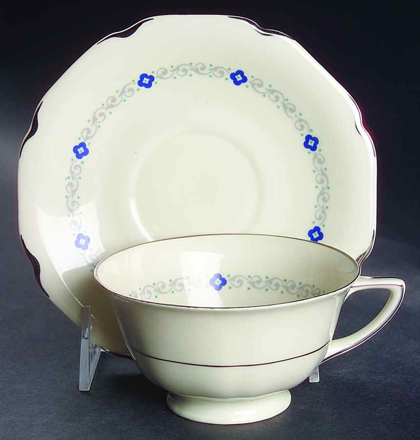 Noblesse (Floral Design) Footed Cup & Saucer Set by Community-1
