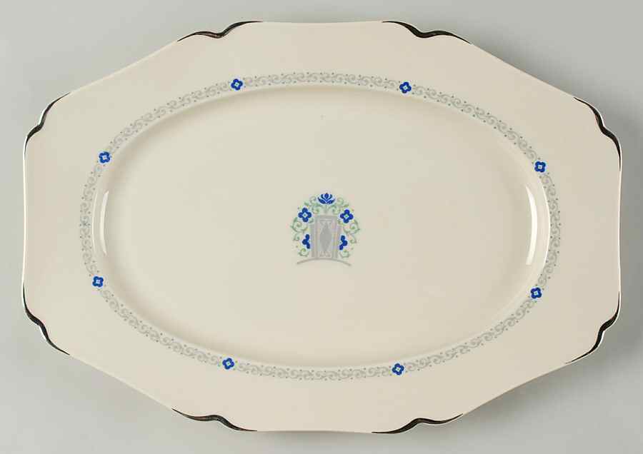 Noblesse (Floral Design) 14" Oval Serving Platter by Community-1