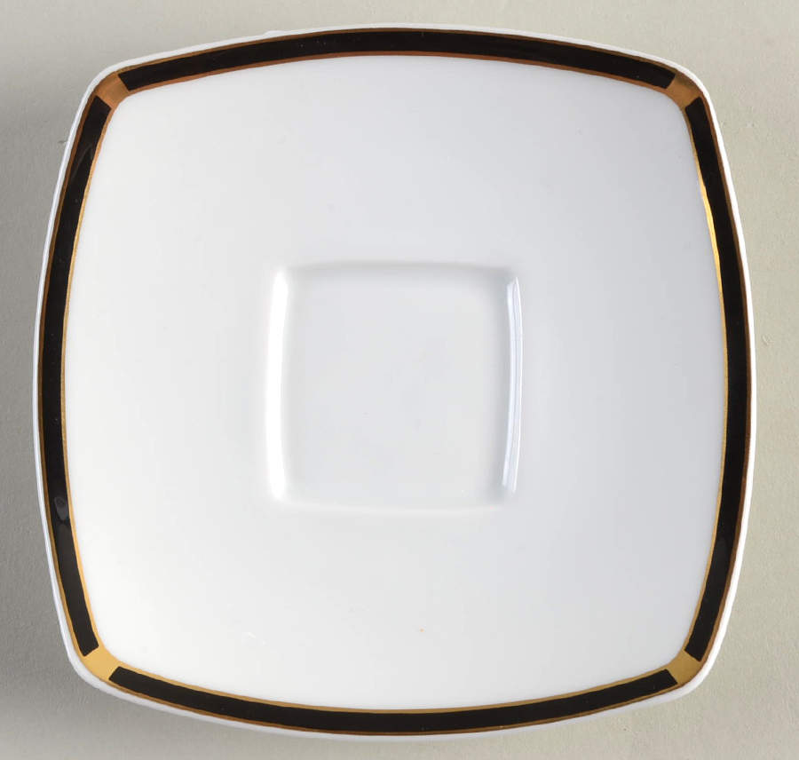 Filets (Black & Gold) Saucer for Demitasse Cup by Jean Louis Coquet-1