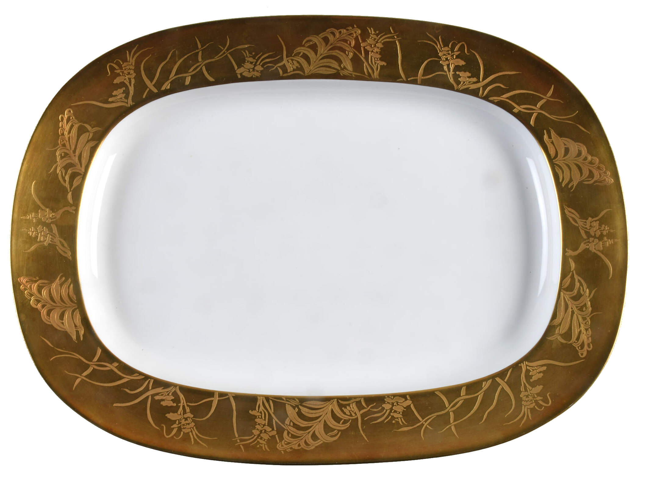 Khazard (Gold) 15" Oval Serving Platter by Jean Louis Coquet-1
