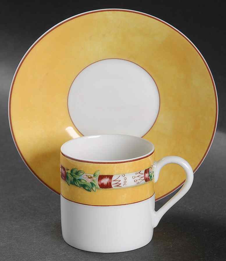 Terre De Sienne Flat Demitasse Cup & Saucer Set by Jean Louis Coquet-1