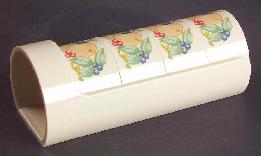 Abundance (Corelle) Plastic Napkin Ring - Set of 4 & Tray by Corning Corelle-1