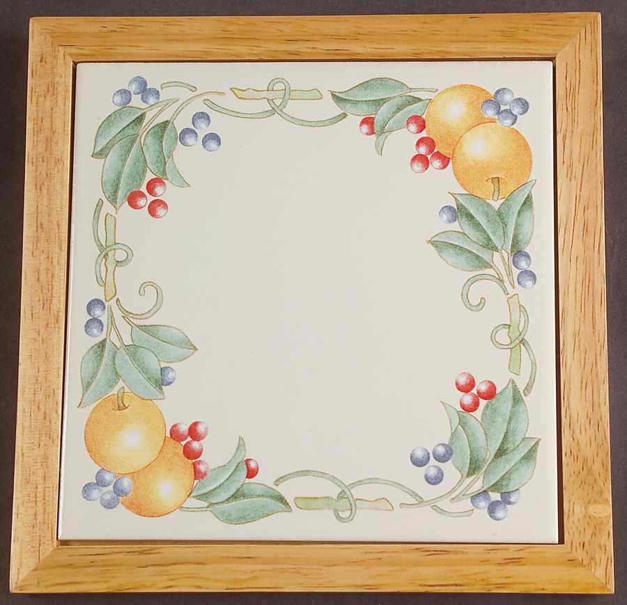 Abundance (Corelle) Wood Frame Trivet by Corning Corelle-1