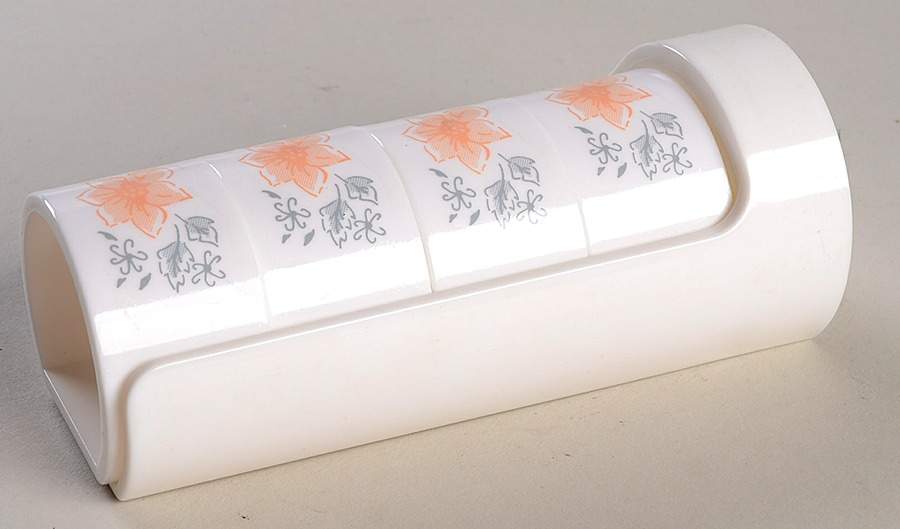 Apricot Grove (Corelle) Plastic Napkin Ring - Set of 4 & Tray by Corning Corelle-1