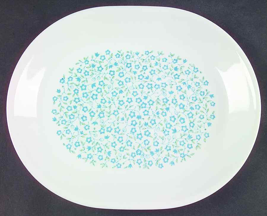 Blue Heather (Corelle) 12" Oval Serving Platter by Corning Corelle-1