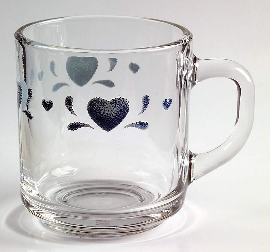 Blue Hearts (Corelle) Glassware Mug by Corning Corelle-1