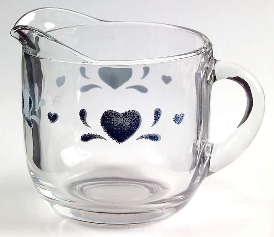 Blue Hearts (Corelle) Glassware Creamer by Corning Corelle-1