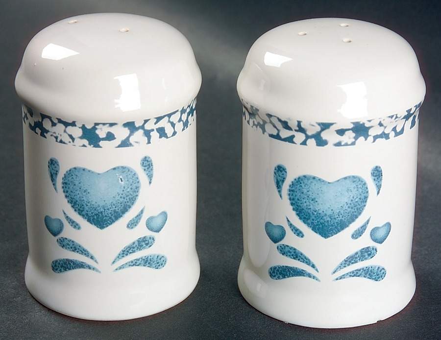Blue Hearts (Corelle) Stove Top Salt & Pepper Set by Corning Corelle-1
