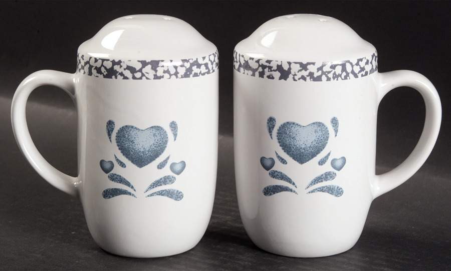 Blue Hearts (Corelle) Stove Top Salt & Pepper Set by Corning Corelle-1