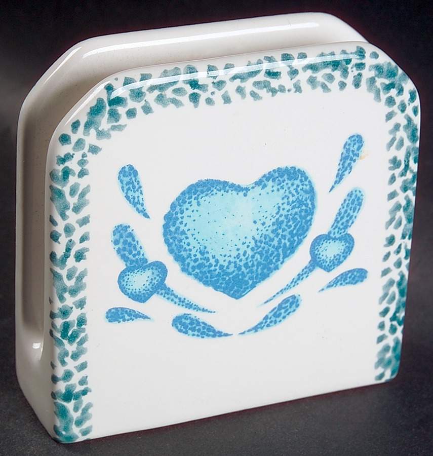 Blue Hearts (Corelle) Napkin Holder by Corning Corelle-1