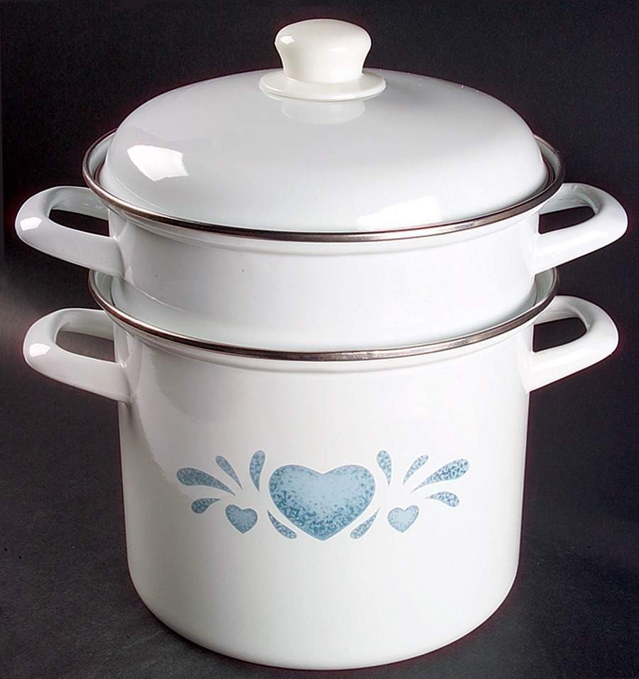 Blue Hearts (Corelle) 7 Quart Stockpot Metal with Steamer by Corning Corelle-1