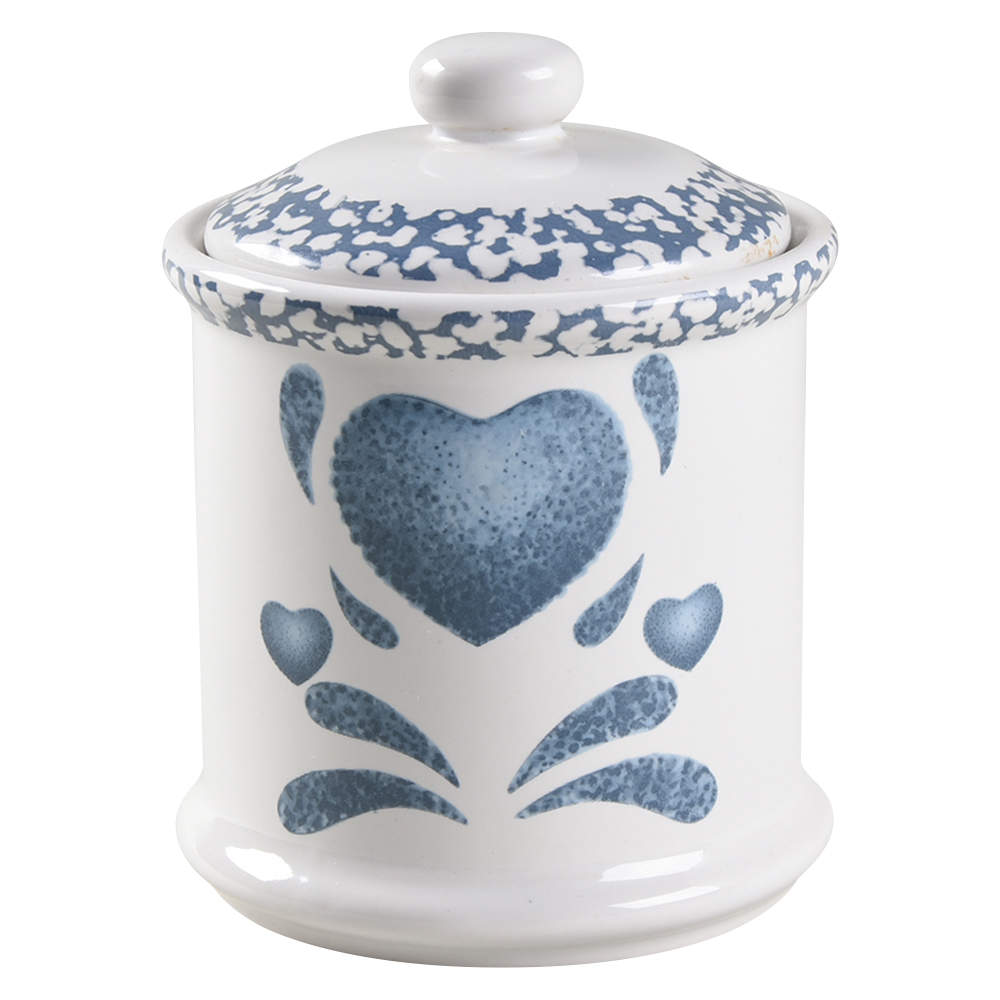 Blue Hearts (Corelle) Small Canister & Lid by Corning Corelle-1