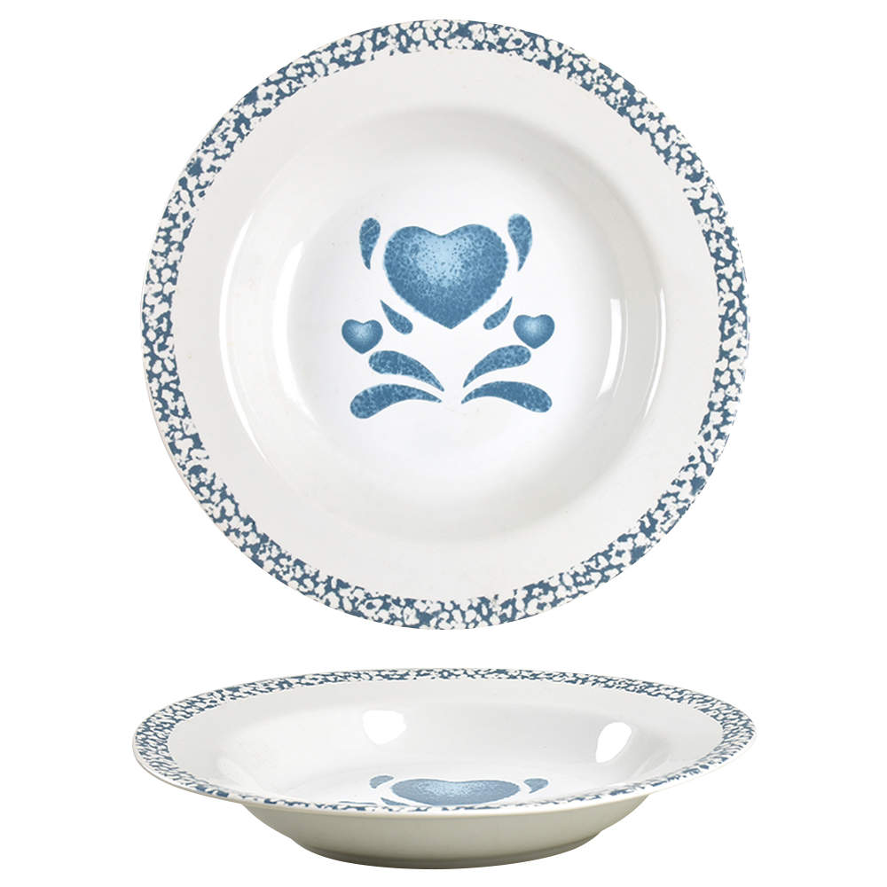 Blue Hearts (Corelle) Large Rim Soup Bowl by Corning Corelle-1