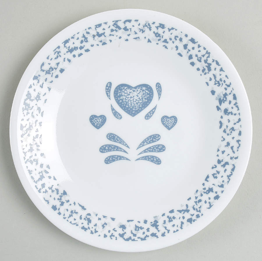 Blue Hearts (Corelle) Bread & Butter Plate by Corning Corelle-1
