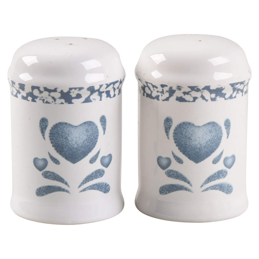 Blue Hearts (Corelle) Salt & Pepper Set by Corning Corelle-1