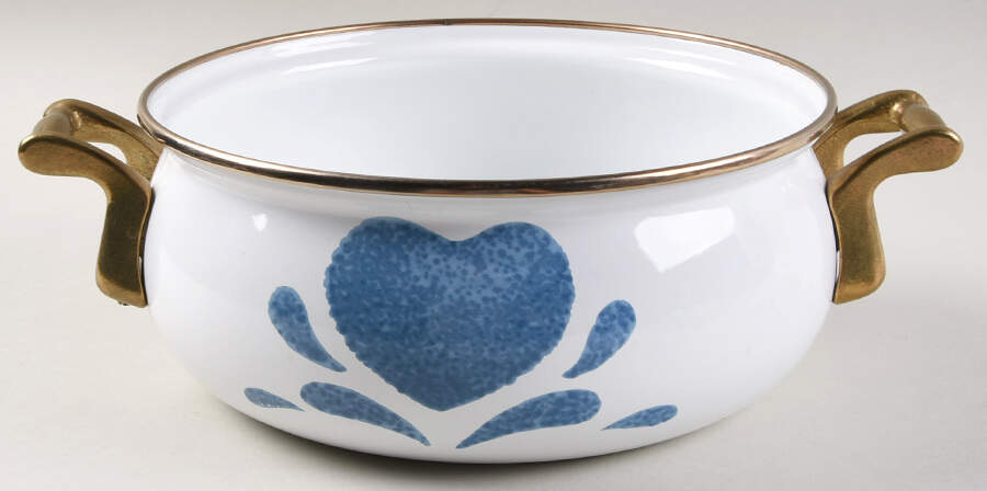 Blue Hearts (Corelle) 2 Quart Metal Covered Casserole, No Lid by Corning Corelle-1