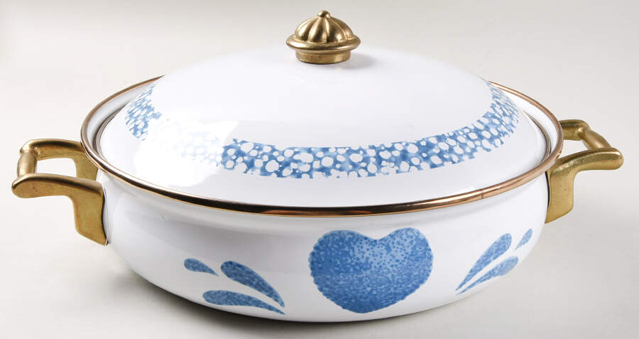 Blue Hearts (Corelle) 3 Quart Metal Covered Casserole by Corning Corelle-1