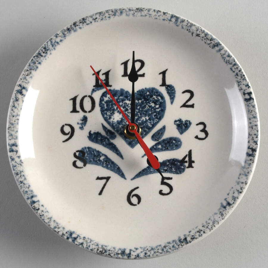 Blue Hearts (Corelle) Hanging Wall Clock by Corning Corelle-1