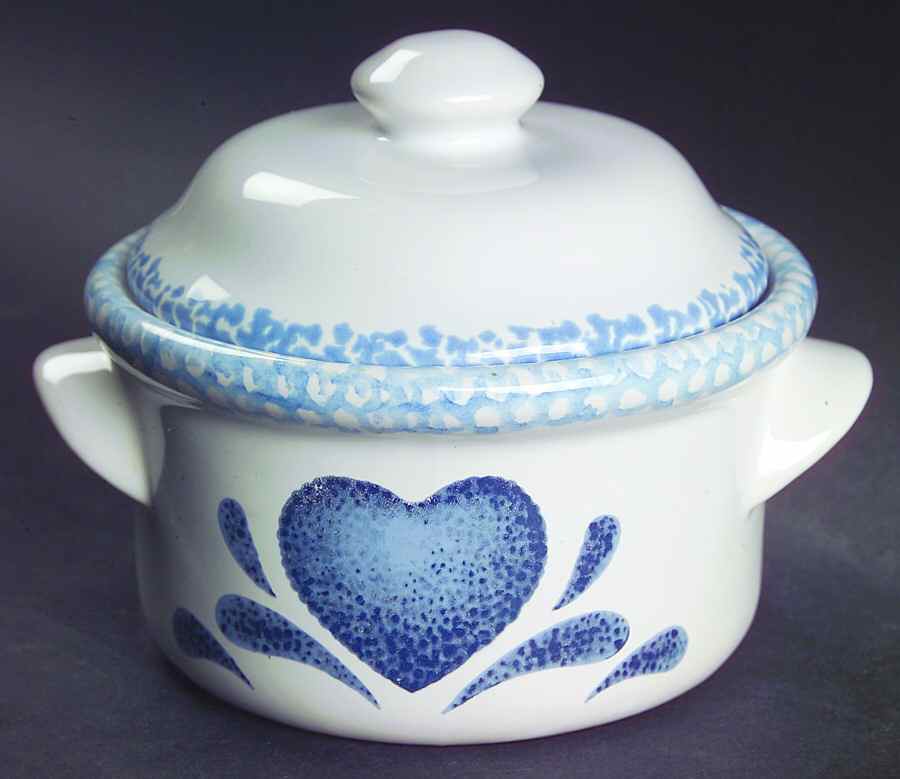 Blue Hearts (Corelle) Individual Casserole & Lid by Corning Corelle-1
