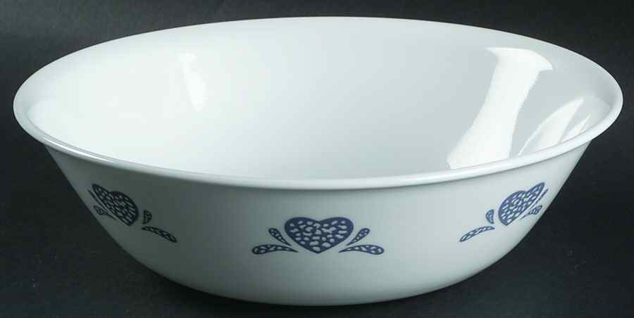 Blue Hearts (Corelle) 8" Round Vegetable Bowl by Corning Corelle-1