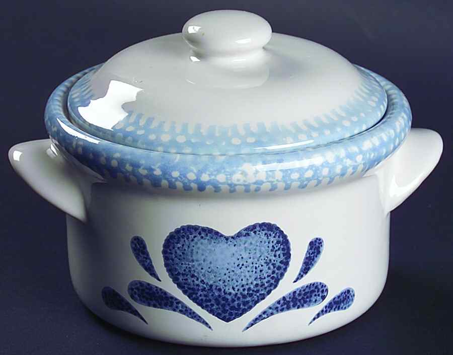 Blue Hearts (Corelle) Individual Casserole & Lid by Corning Corelle-1