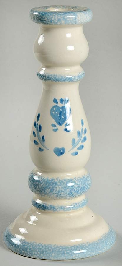 Blue Hearts (Corelle) 7" Candlestick by Corning Corelle-1