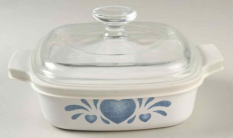 Blue Hearts (Corelle) 1 Qt Square Casserole with Lid by Corning Corelle-1