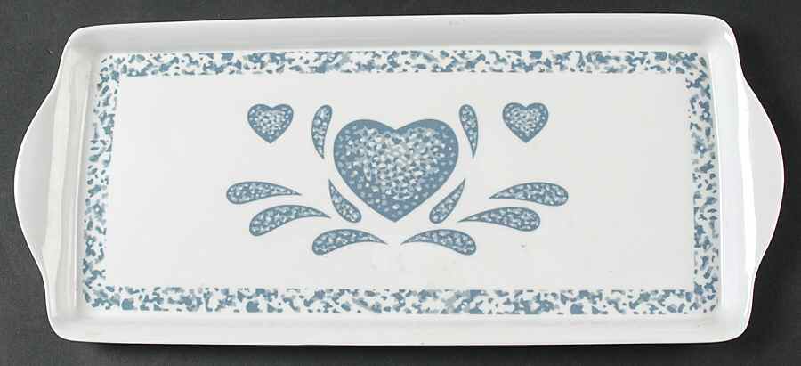 Blue Hearts (Corelle) 15" Melamine Rectangular Handled Tray by Corning Corelle-1