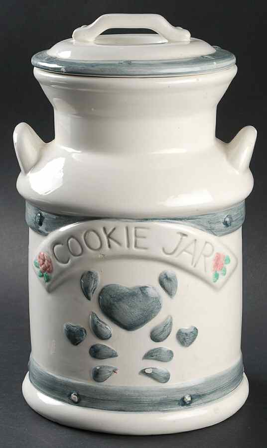 Blue Hearts (Corelle) Cookie Jar & Lid by Corning Corelle-1